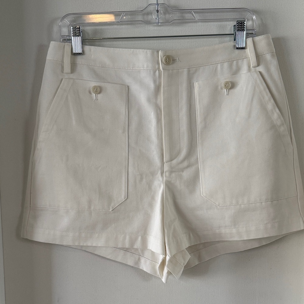 Nili Lotan Off-White High Waist Women's Shorts
